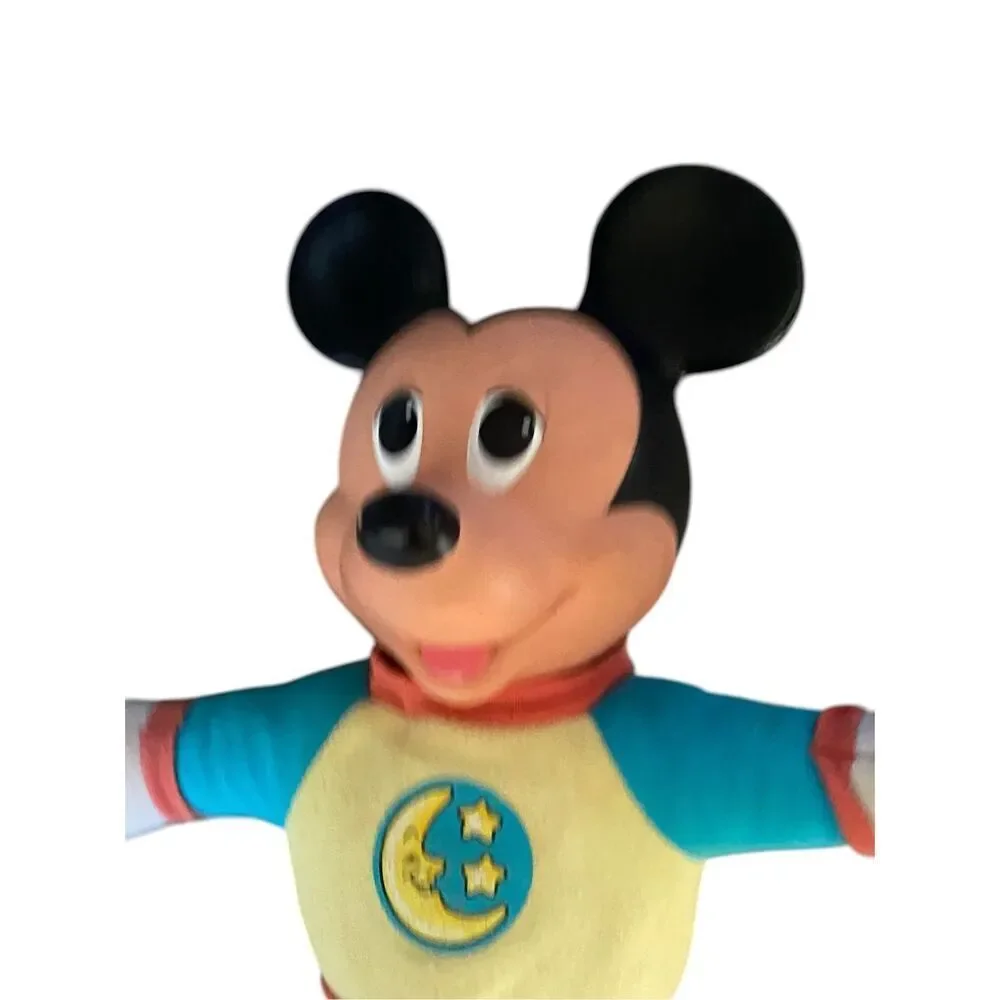 Vintage 1990 Mickey Mouse Plush Toy Mattel Disney Pajamas Star Moon Sleep